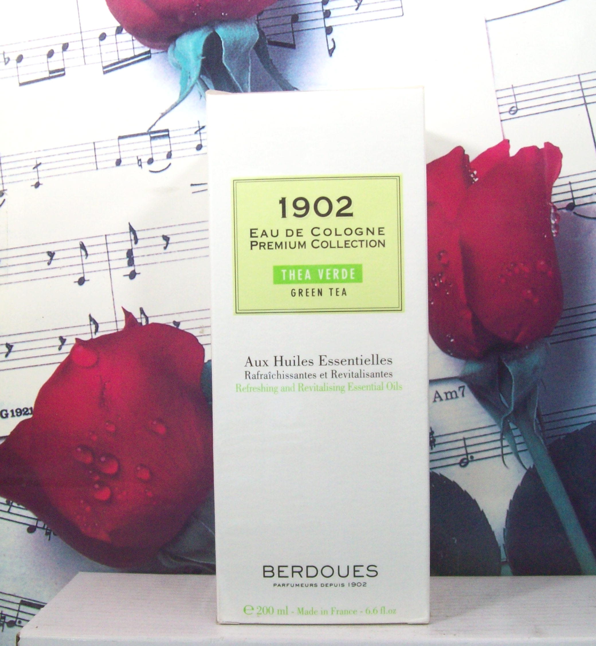 Berdoues 1902 Green Tea Eau De Cologne Spray 6.6 OZ Vintage bottle front view