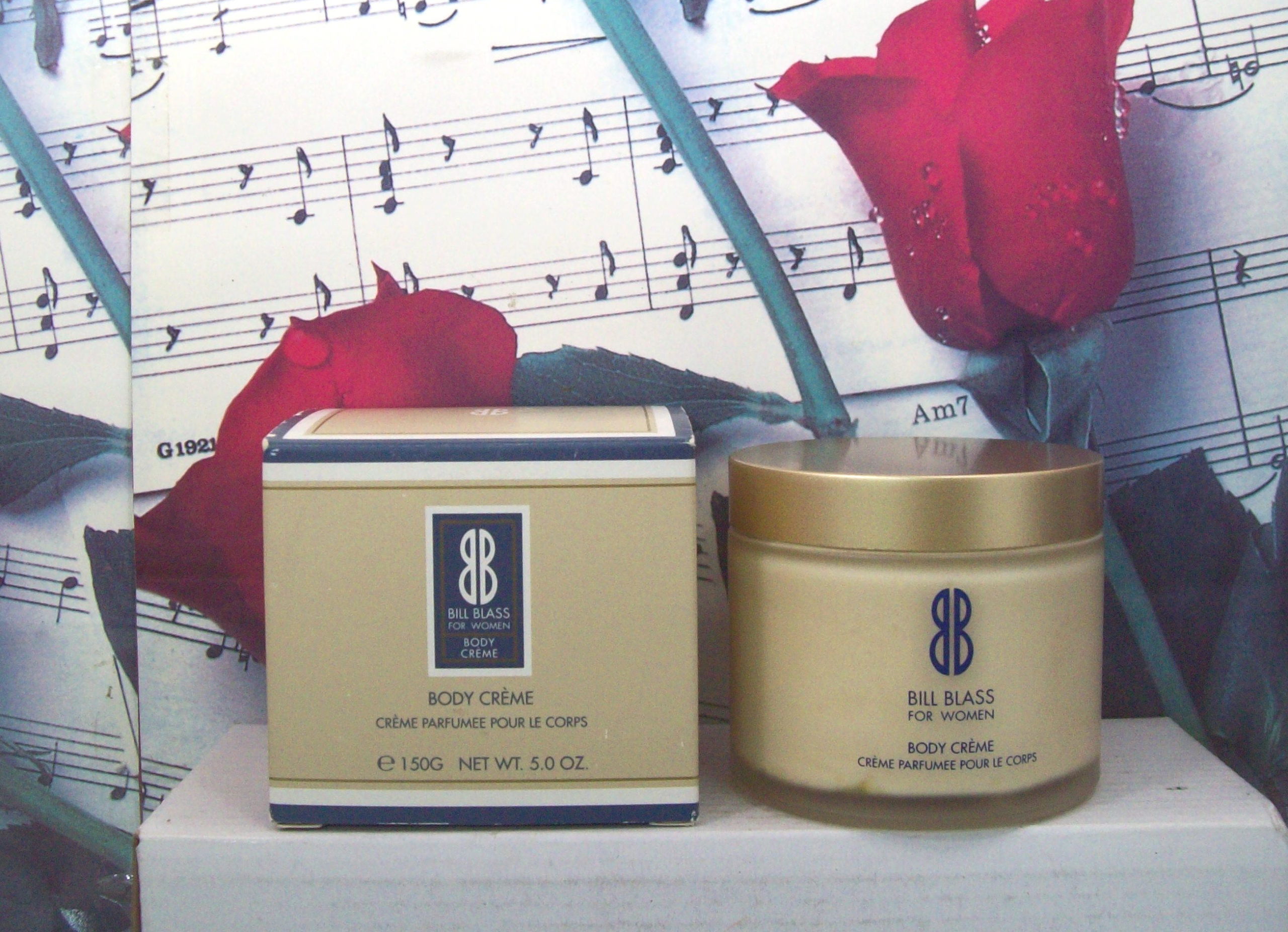 Bill Blass 5.0 OZ Body Cream Vintage luxury jar packaging front view