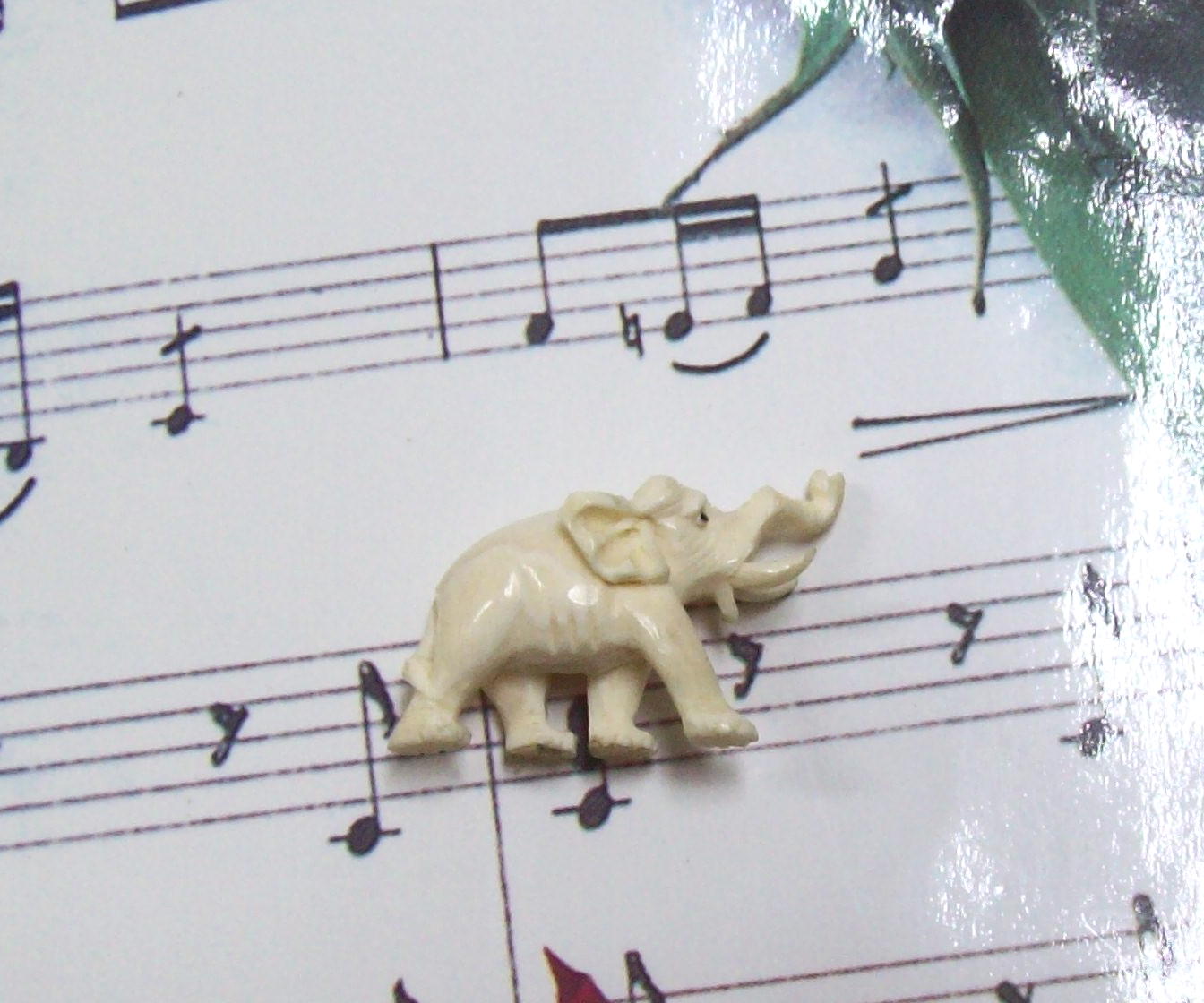 Pre Ban Genuine Ivory Elephant Pendant vintage carved collectible