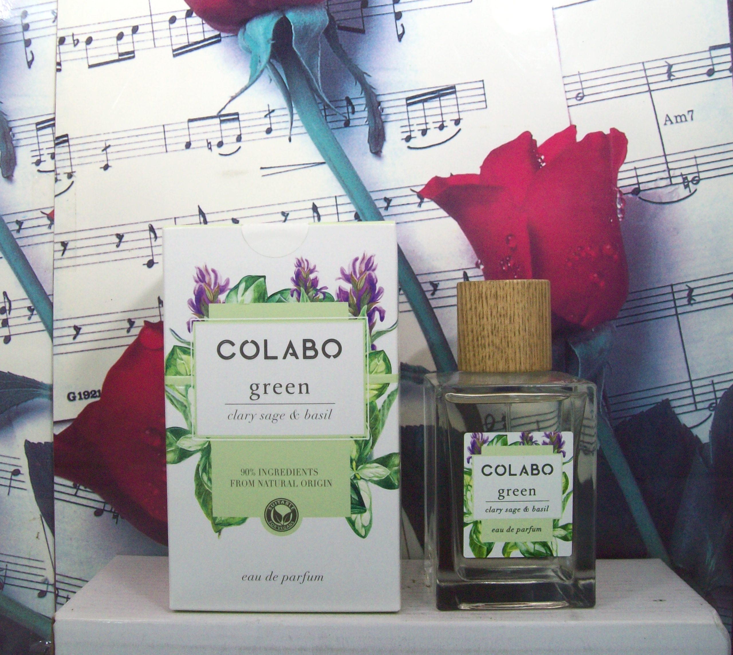 Colabo Green Clary Sage & Basil EDP Spray 3.3 OZ bottle front view