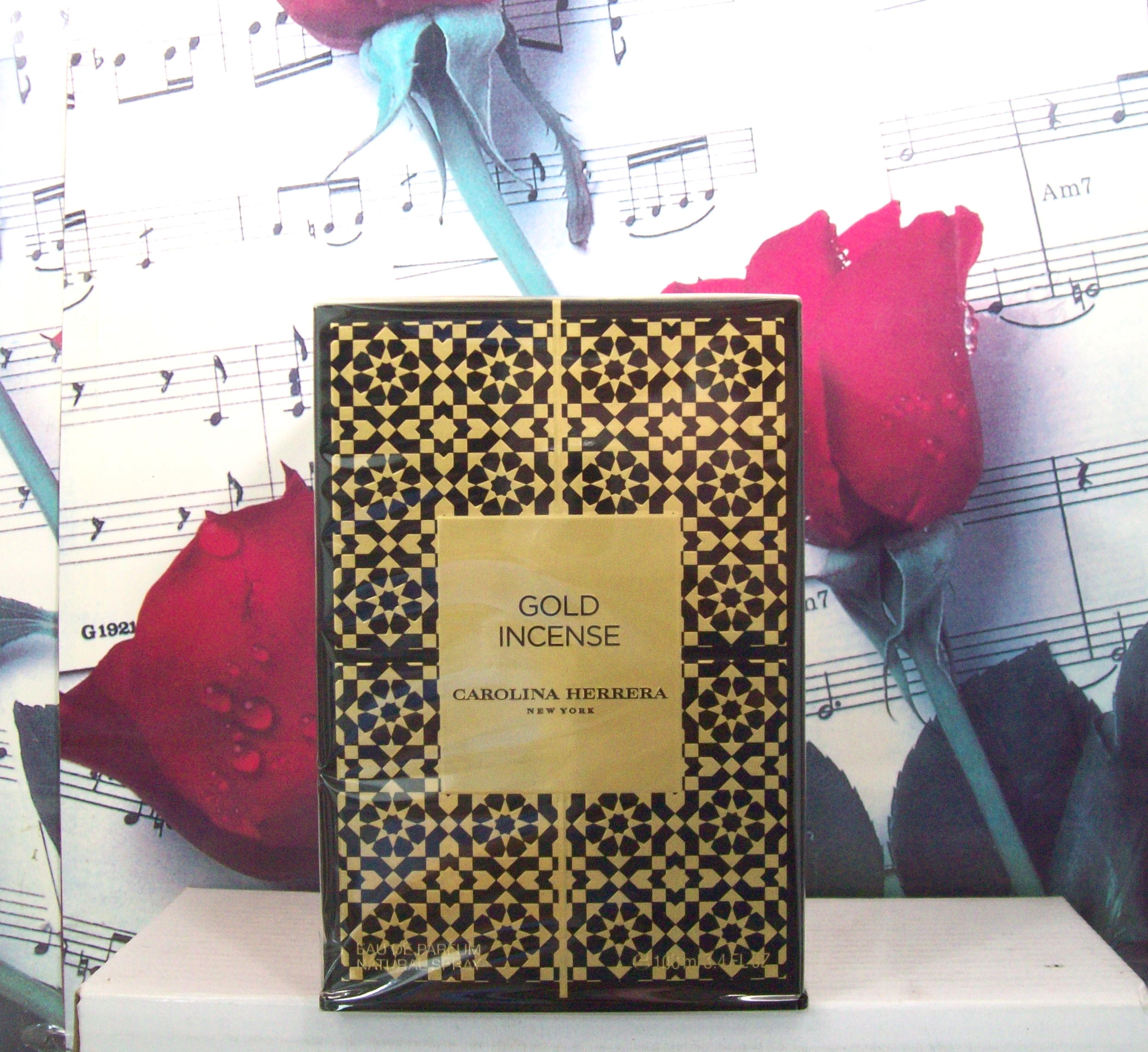 Carolina Herrera Gold Incense 3.4 OZ EDP Spray bottle front view