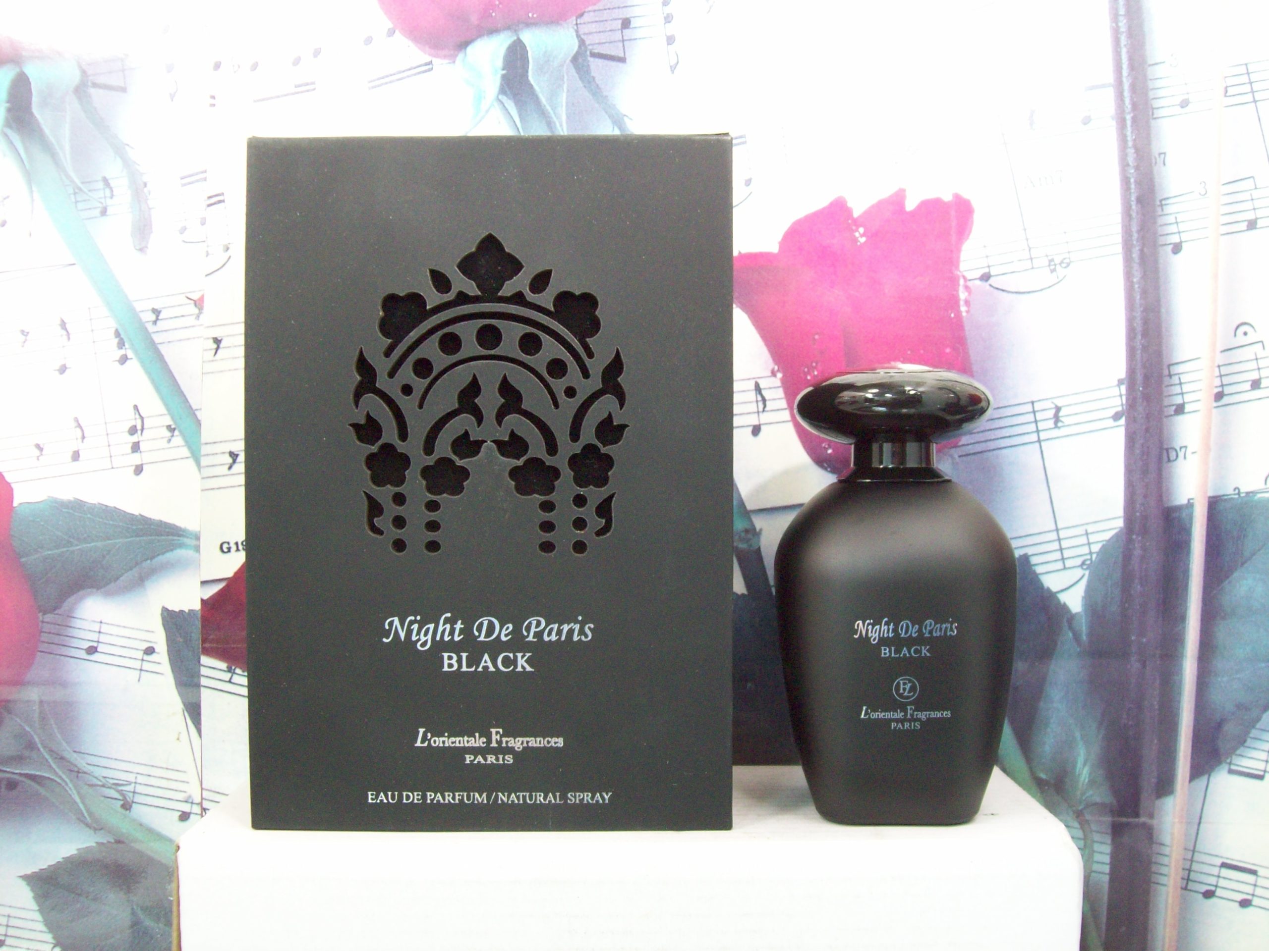 Night De Paris Black EDP Spray bottle front view