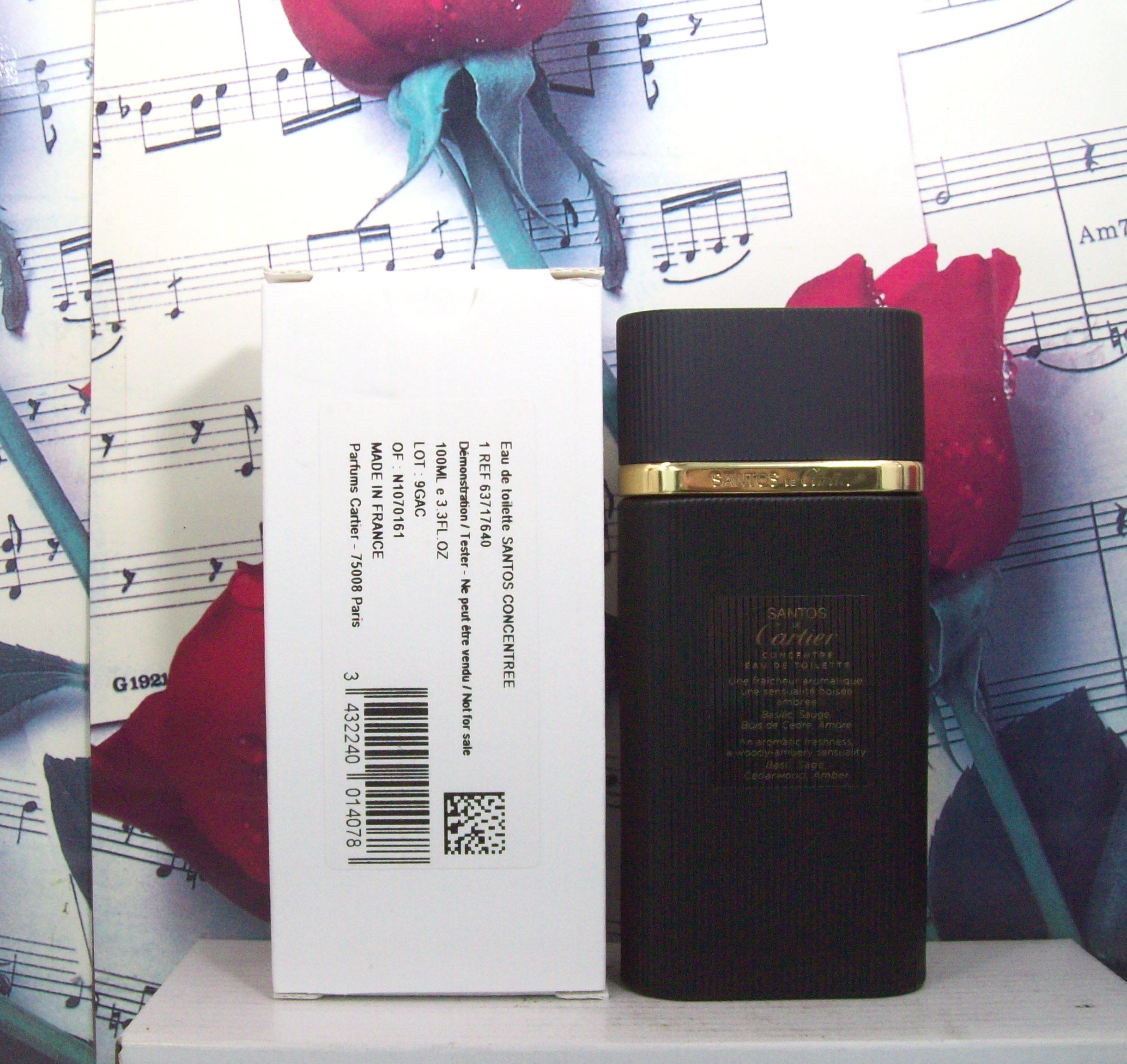 Santos De Cartier Concentree EDT Spray 3.3 OZ bottle front view