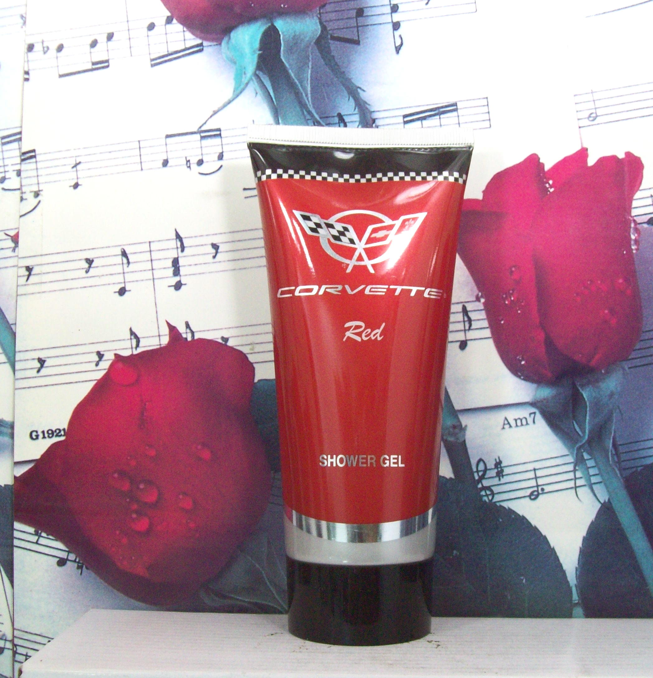 Corvette Red Shower Gel 6.8 OZ bottle front view