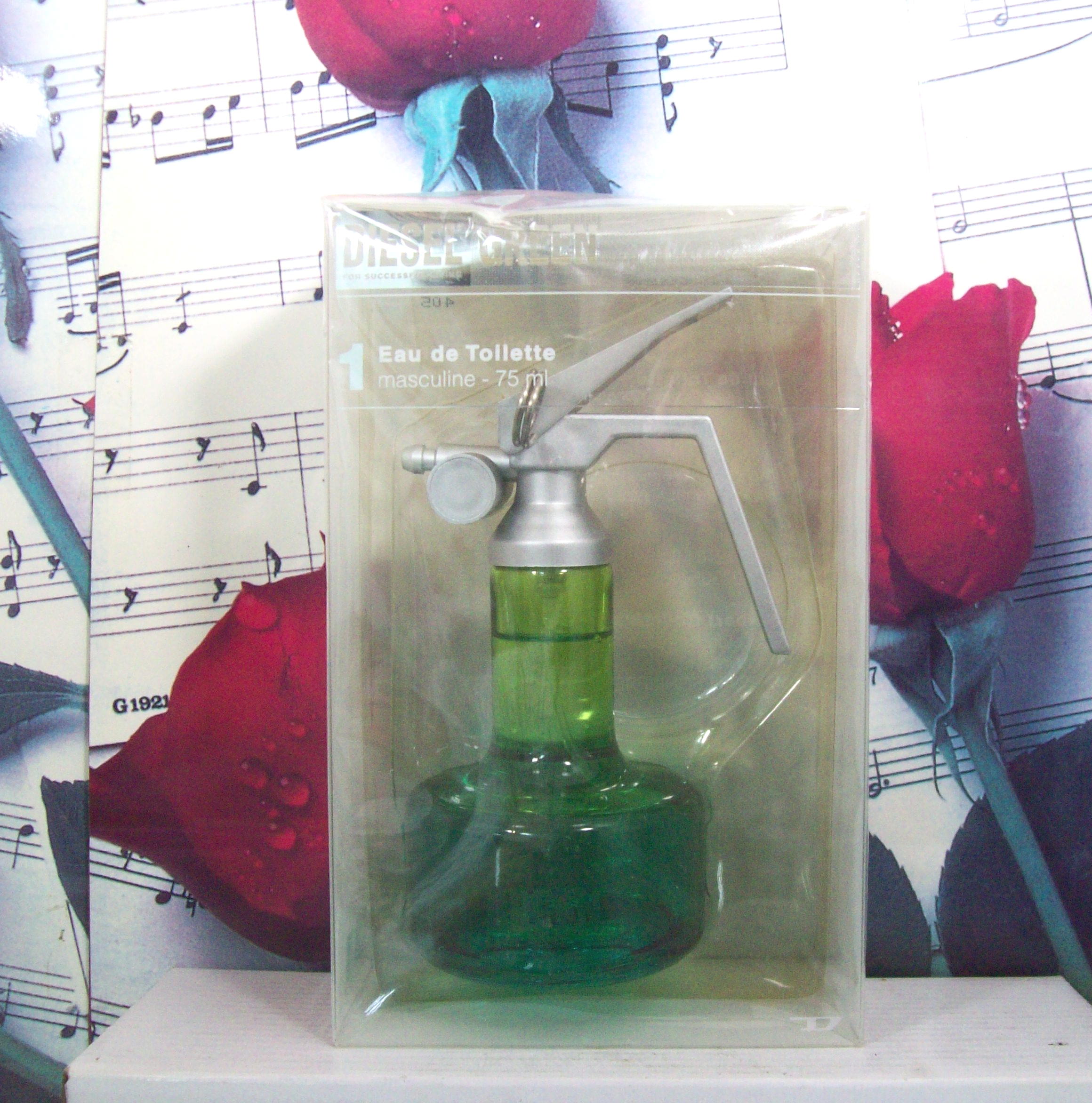 diesel green masculine edt spray bottle front view
