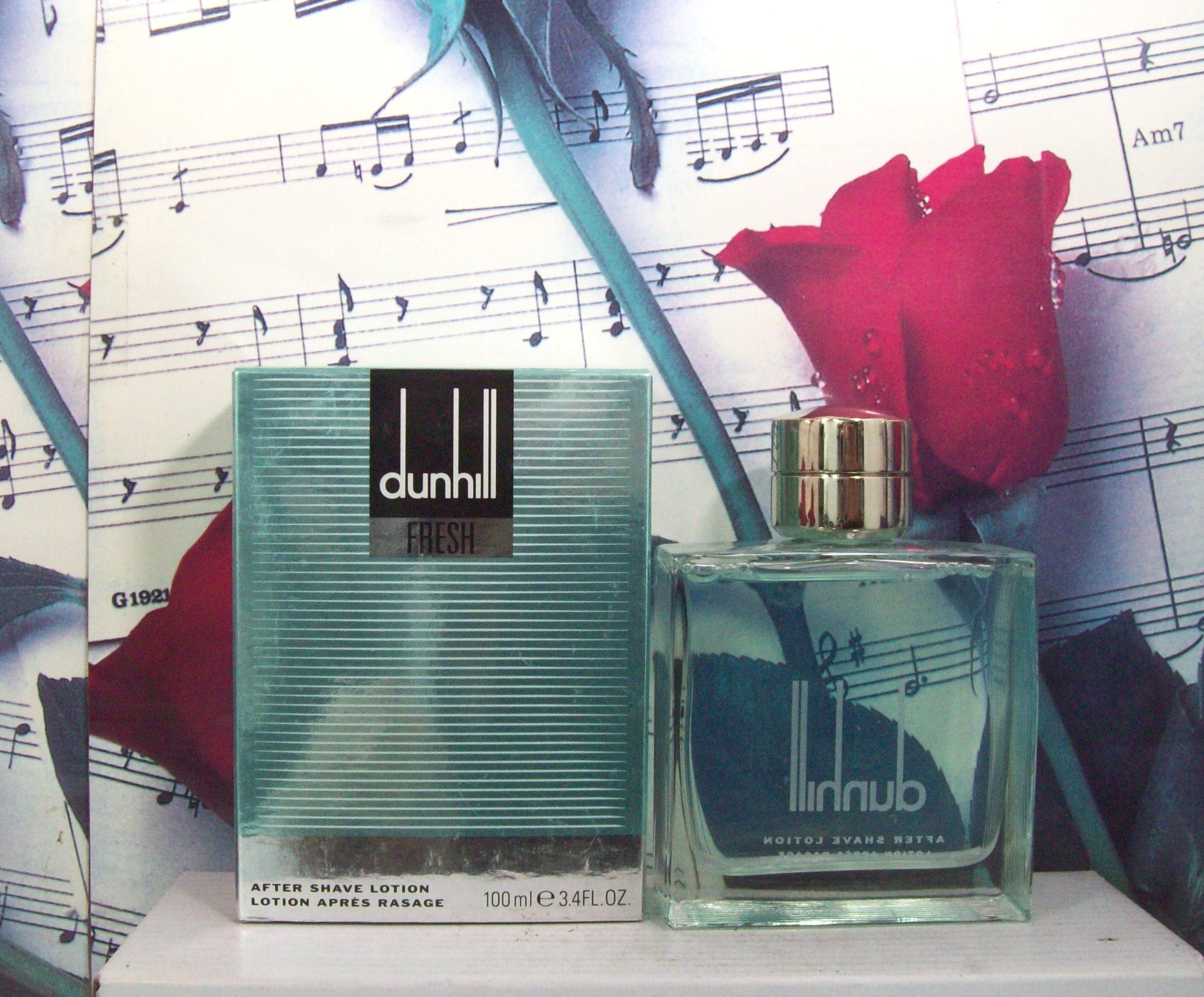 Dunhill Fresh 3.4 OZ After Shave Lotion bottle hero image front view for men grooming and post shave skin care, clean masculine after shave lotion packaging on white background, premium Dunhill Fresh after shave lotion for daily use and skin soothing after shaving