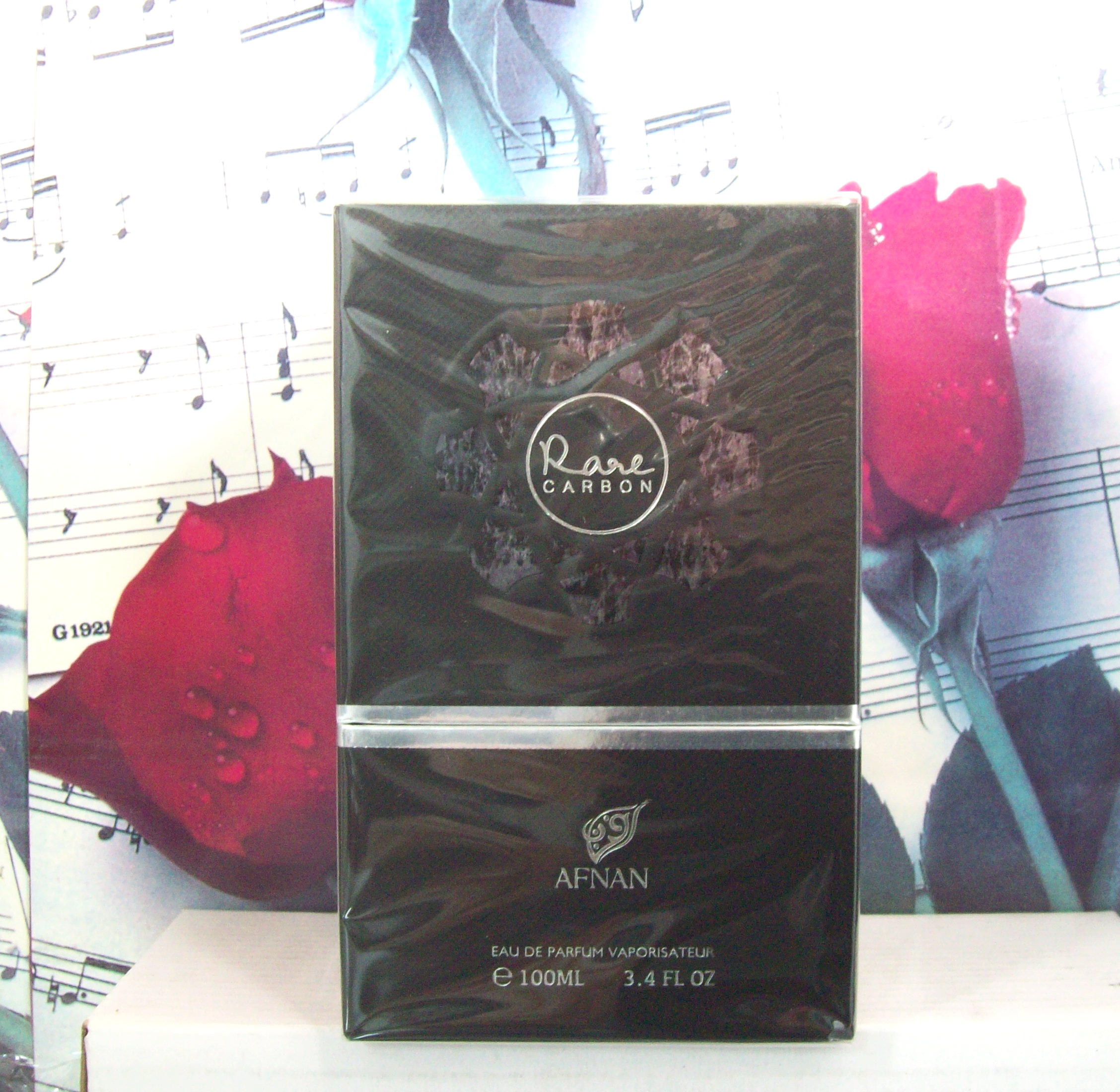 Rare Carbon EDP Spray bottle by Afnan front view