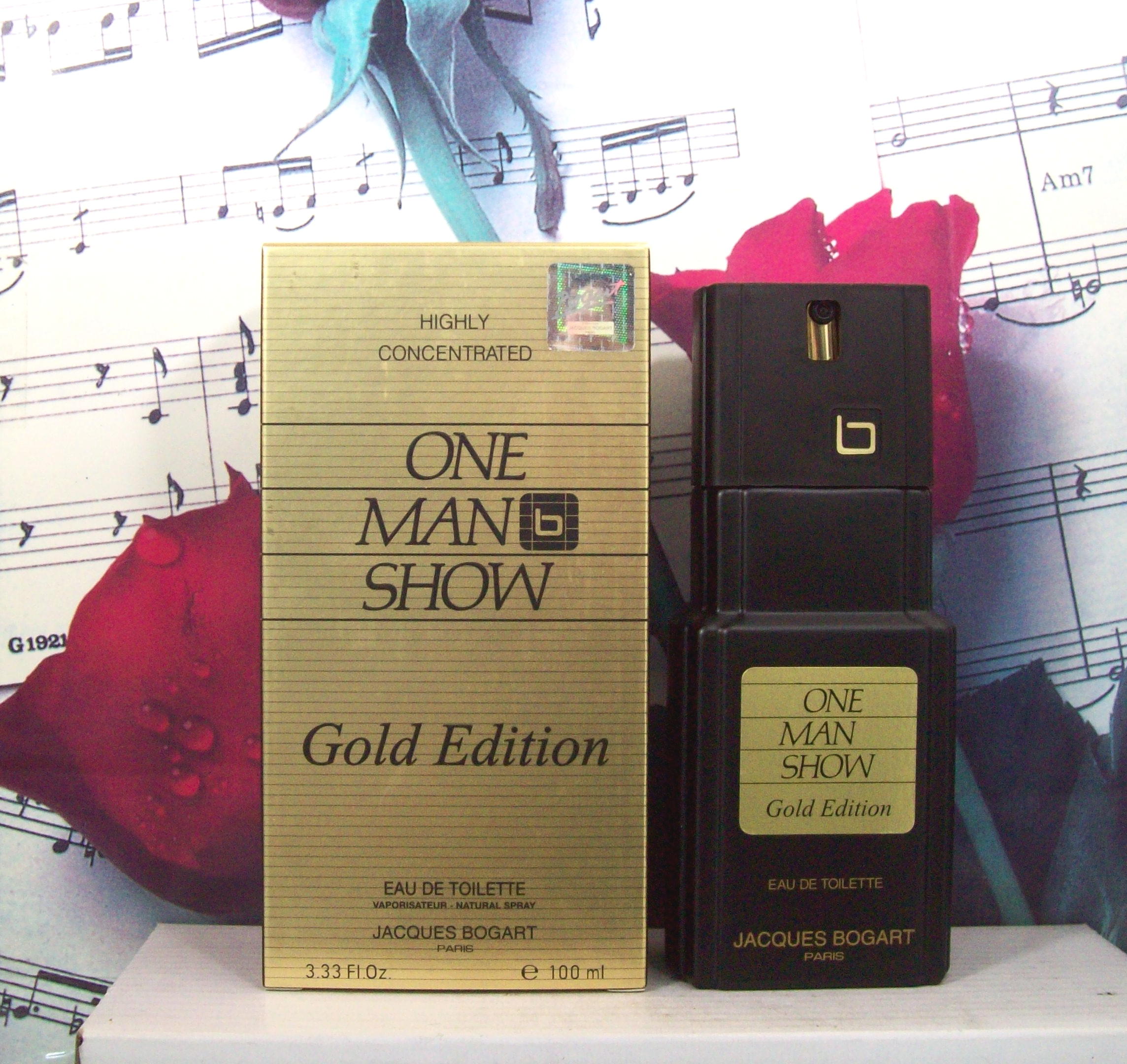 One Man Show Gold Edition 3.33 OZ. EDT Spray bottle front view
