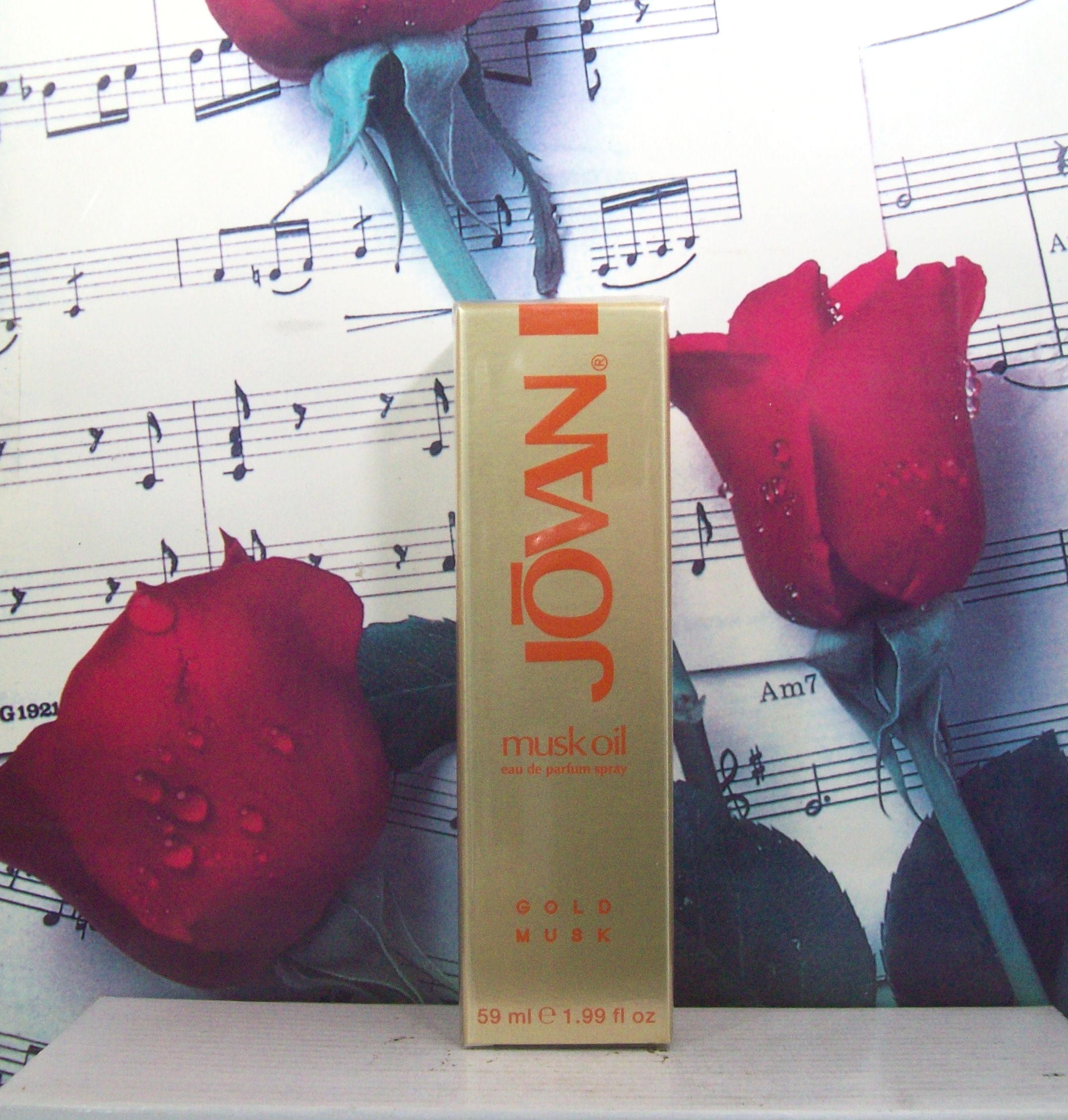 Jovan Gold Musk Oil 1.99 OZ. EDP Spray bottle front view